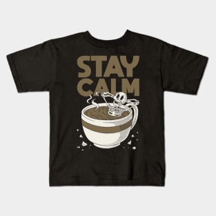 stay calm skull Kids T-Shirt